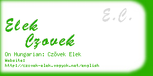 elek czovek business card